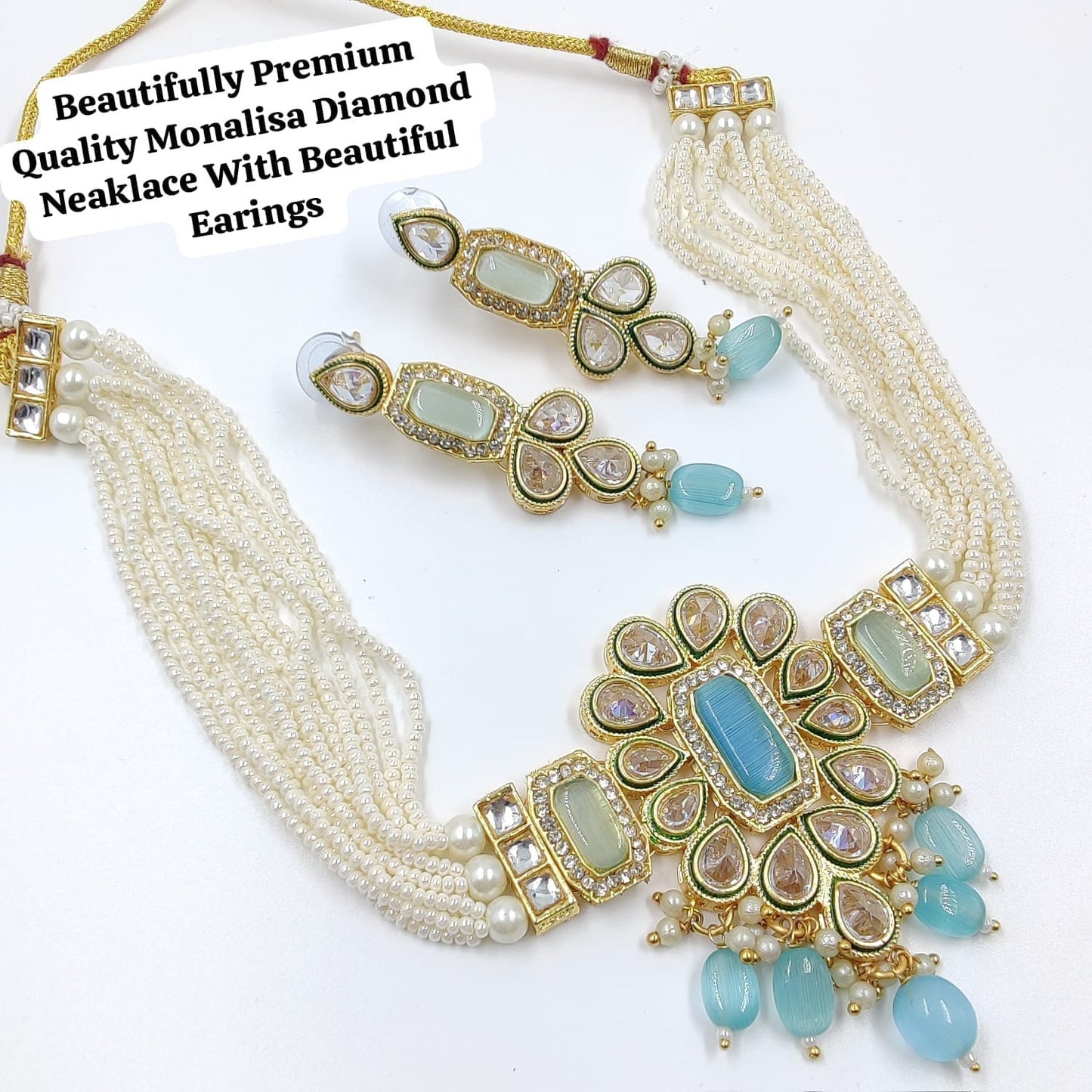 beaded kundan jwellery sets