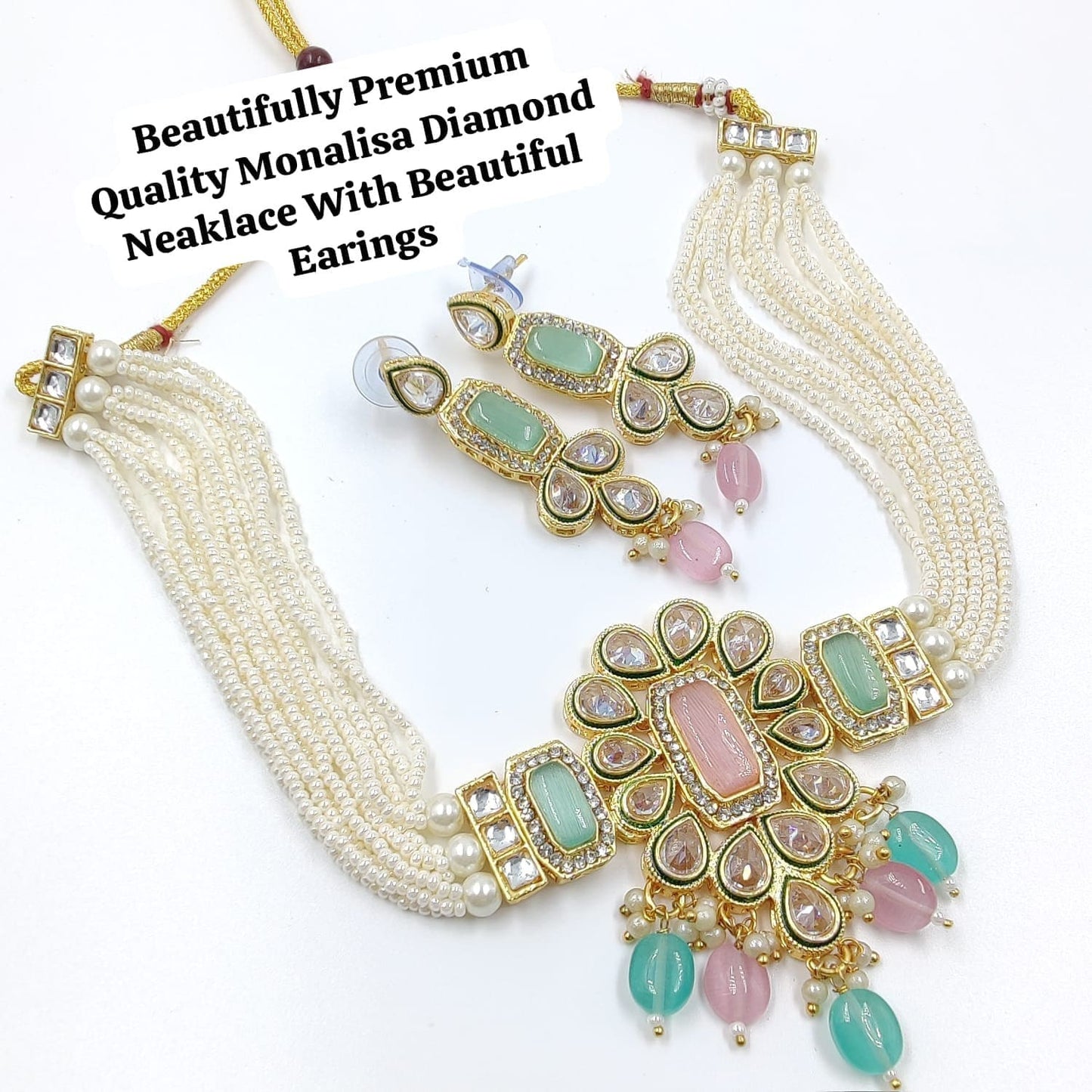 beaded kundan jwellery sets