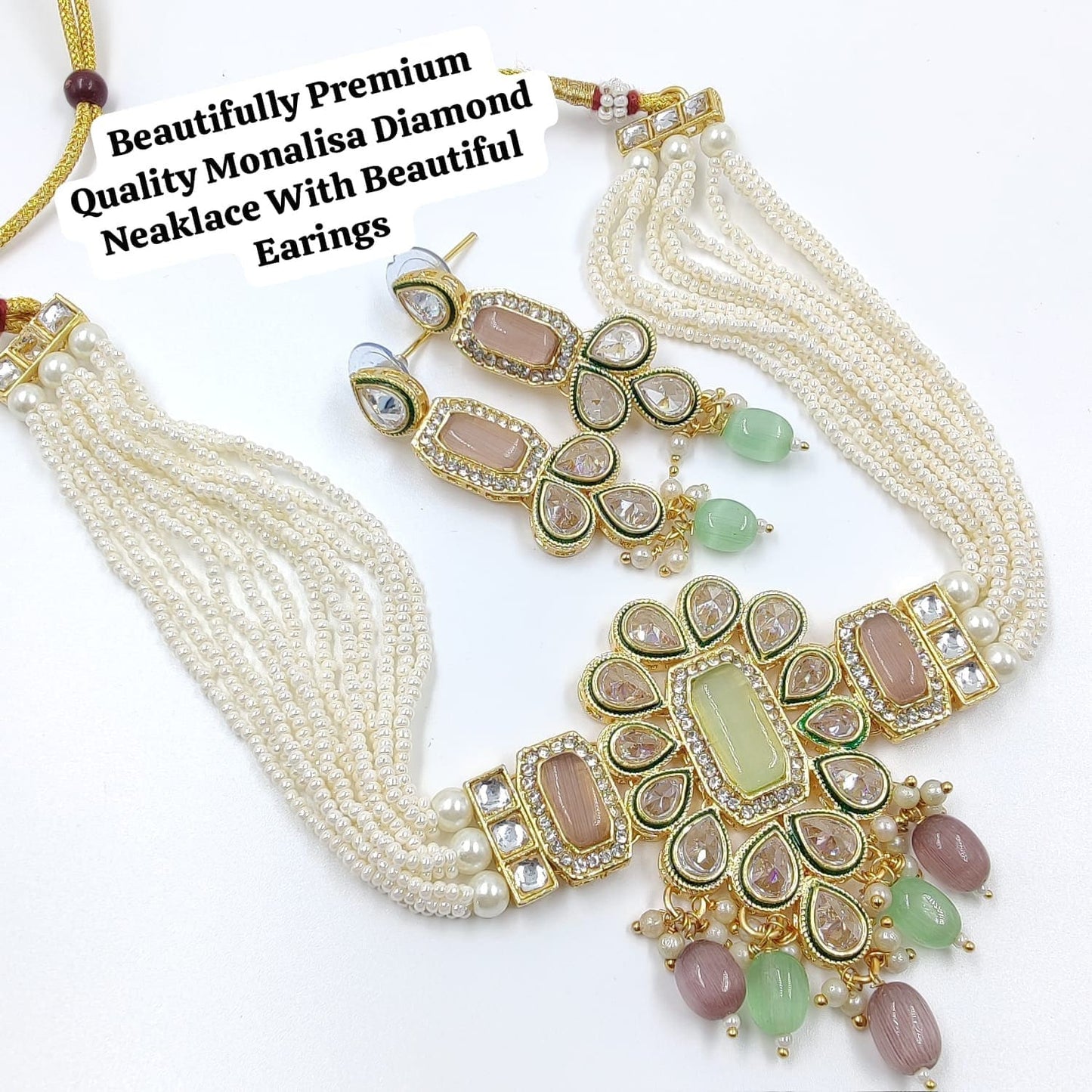 beaded kundan jwellery sets