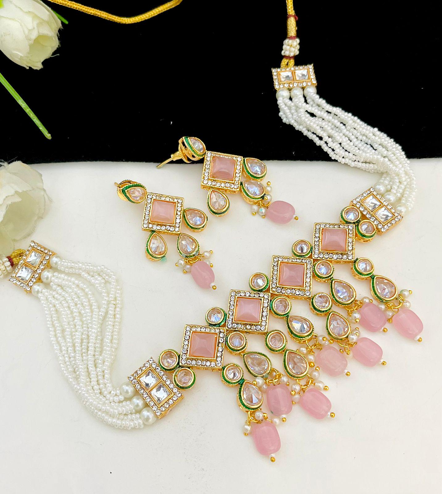 Monalisa Diamond Neaklace With Beautiful Earings