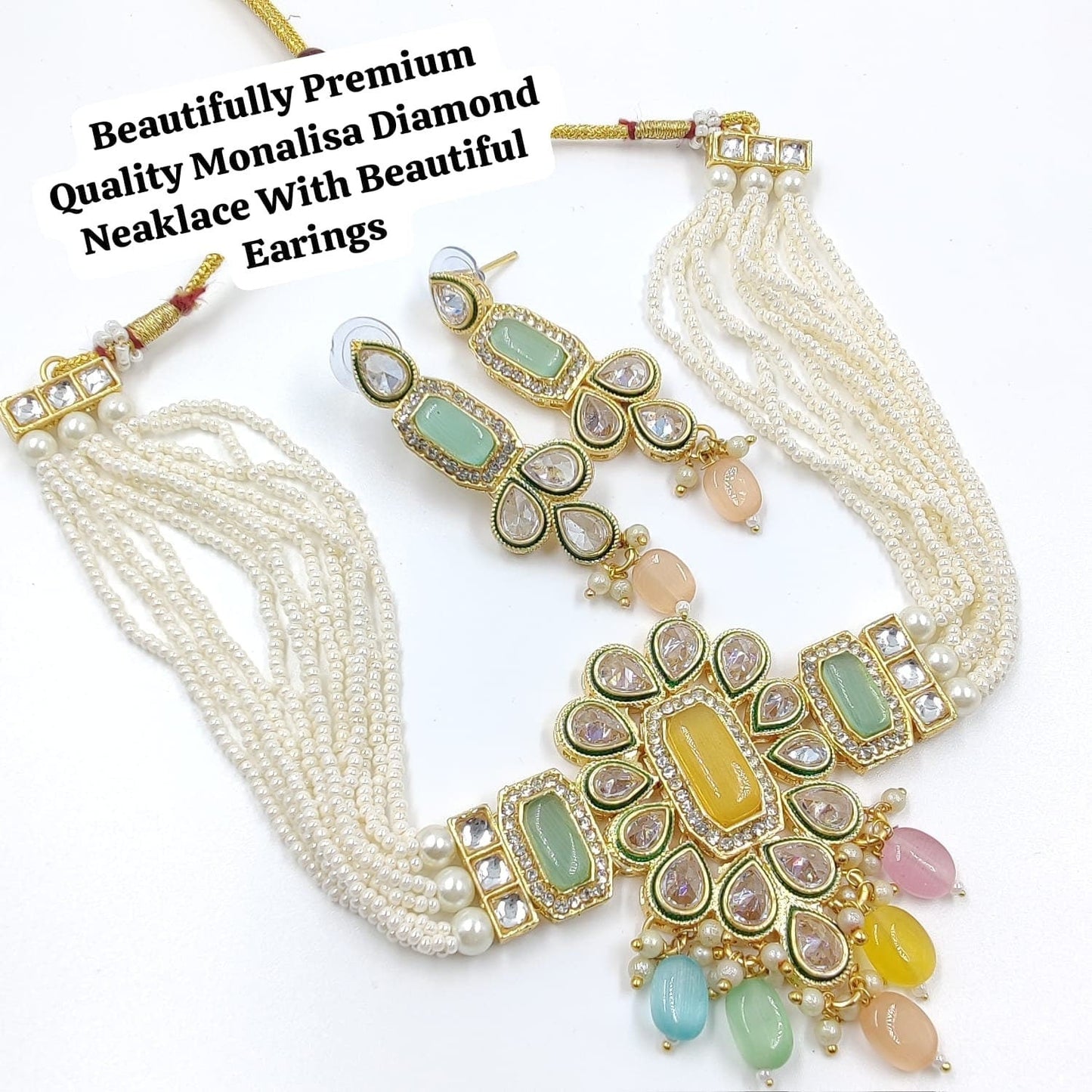 beaded kundan jwellery sets