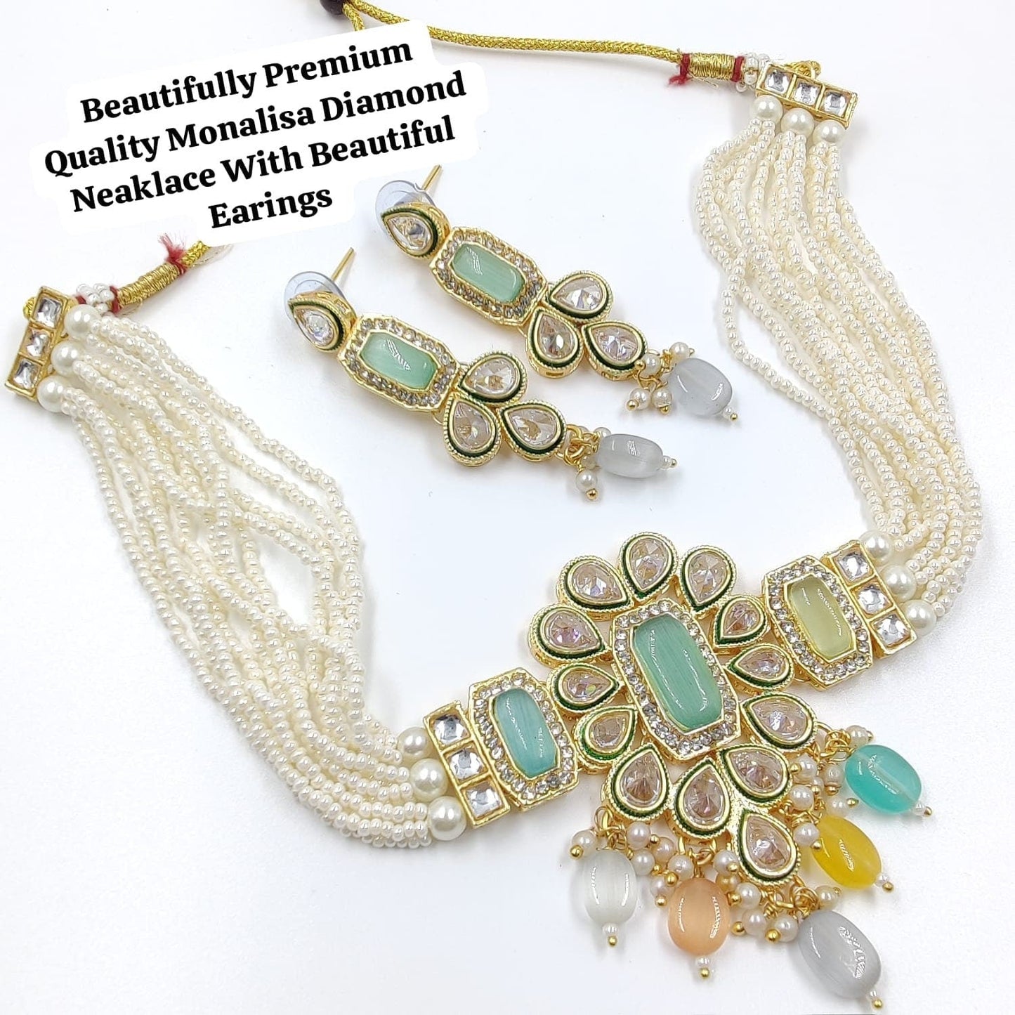 beaded kundan jwellery sets