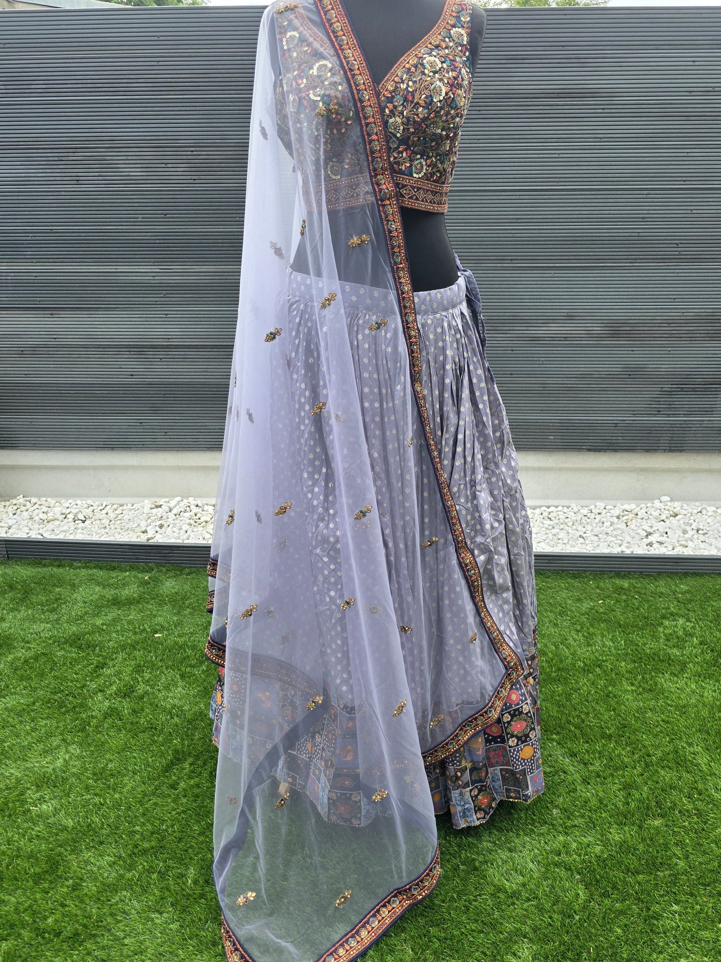 Designer Purple Embroidered Lehenga Set