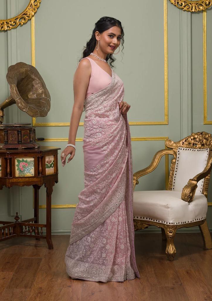 Elegant Faux Georgette Saree Collection for Festive & Party Wear