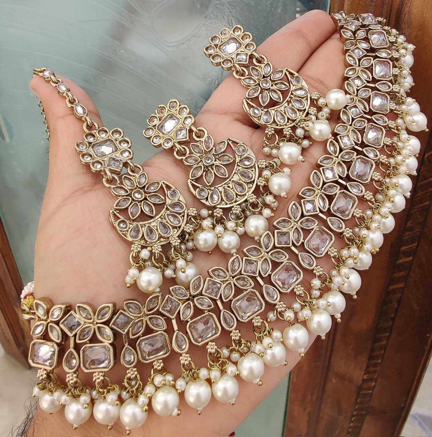 Kundan floral set