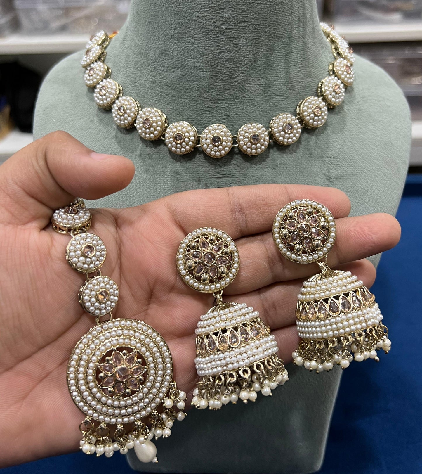 Gold Plated Stones set