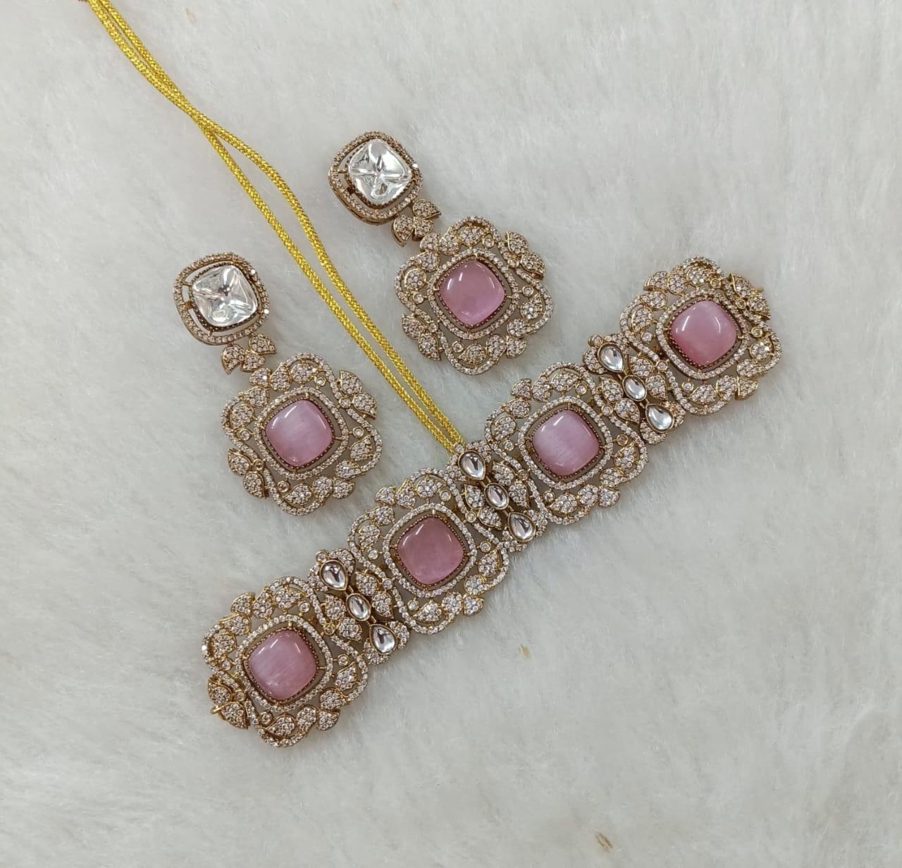 Pink Elegant Gemstone Choker
