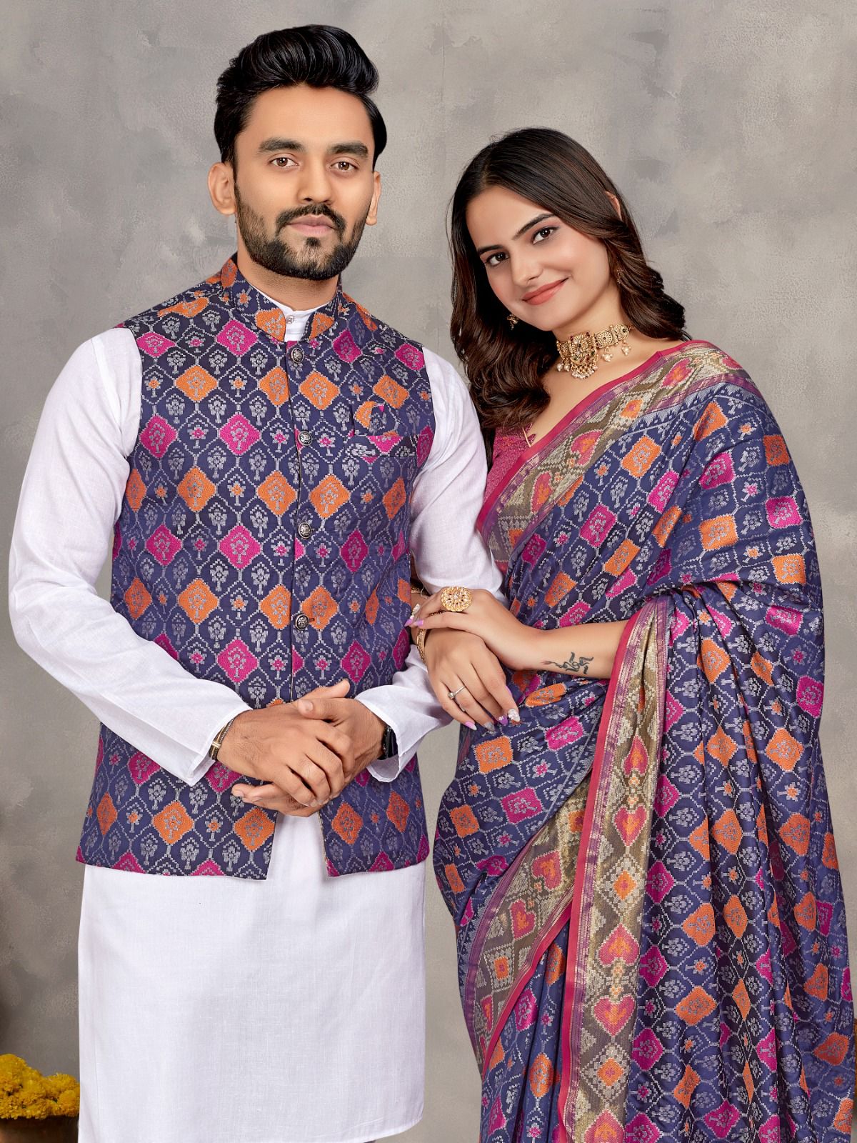 Couples combo saree