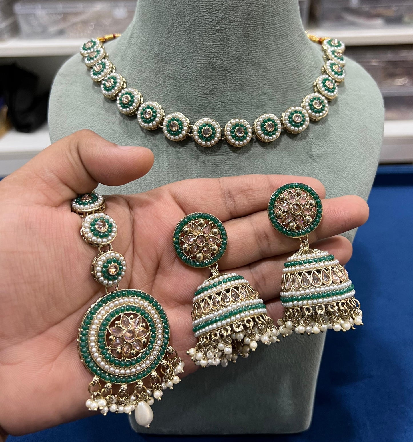 Gold Plated Stones set