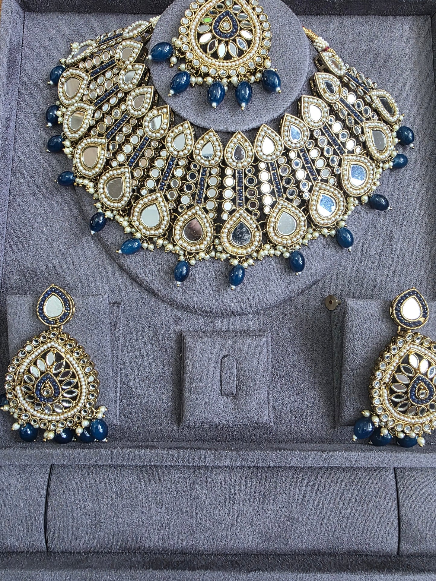Full set premium navy mirror work set