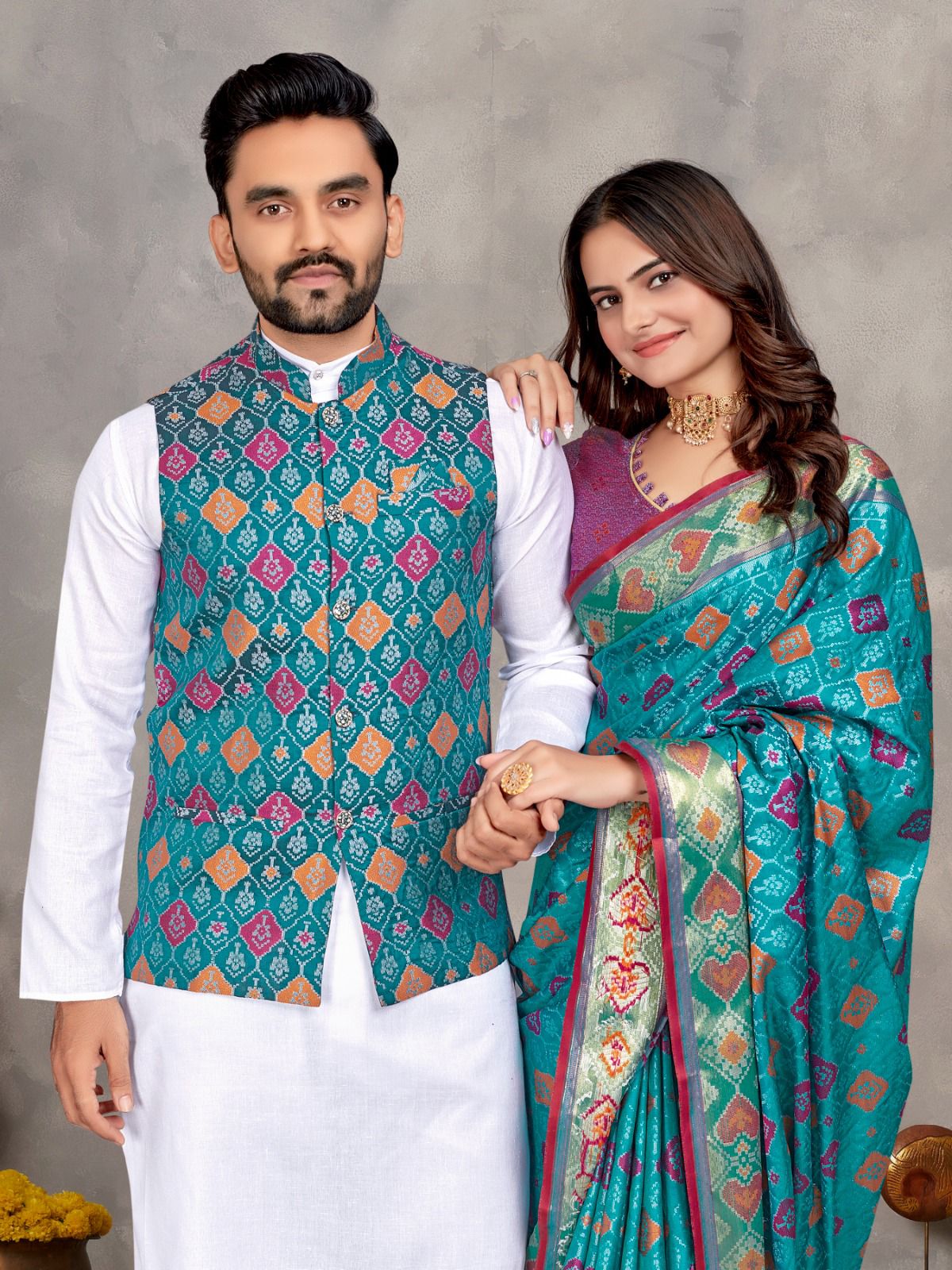 Couples combo saree