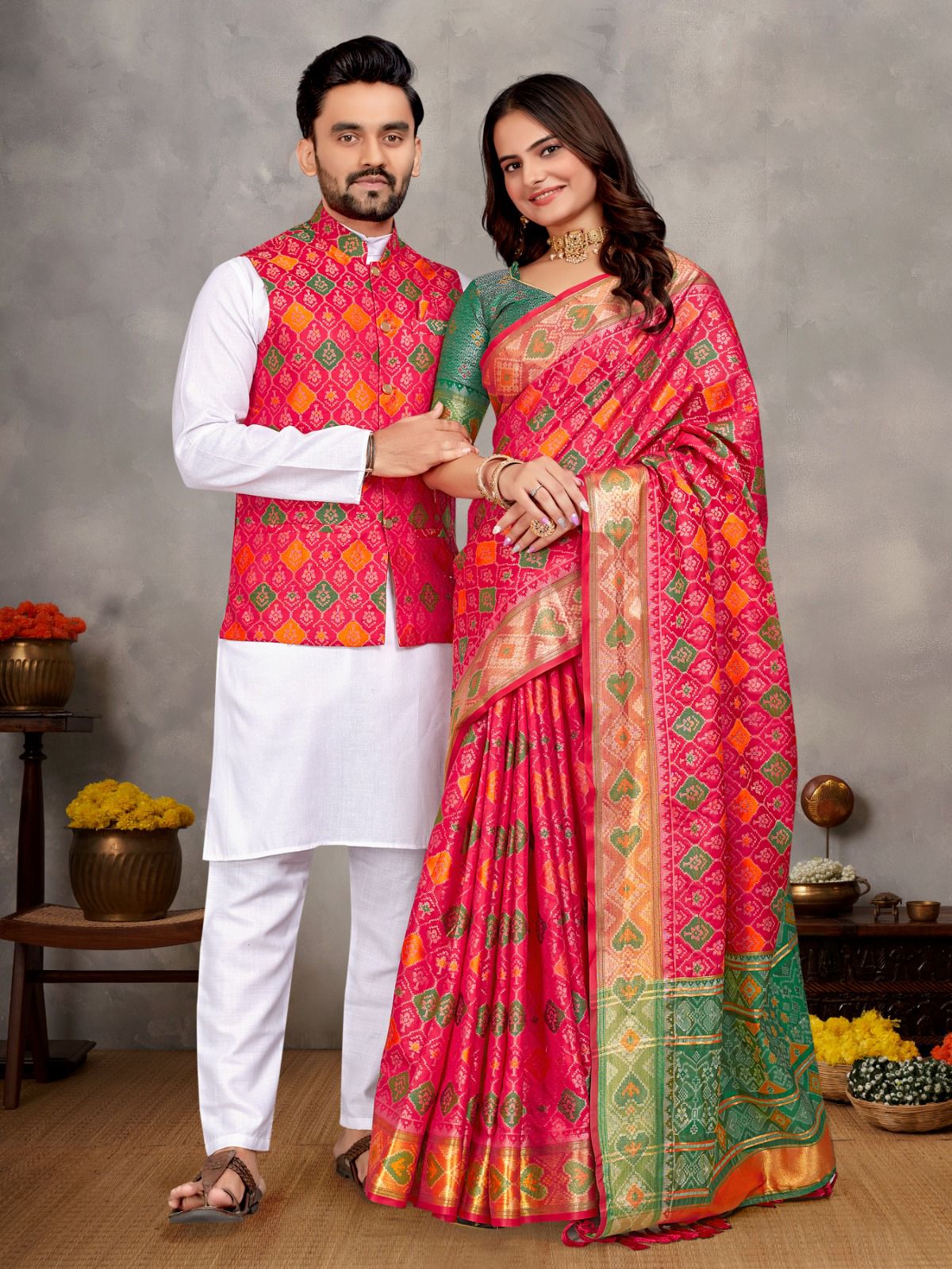 Couples combo saree