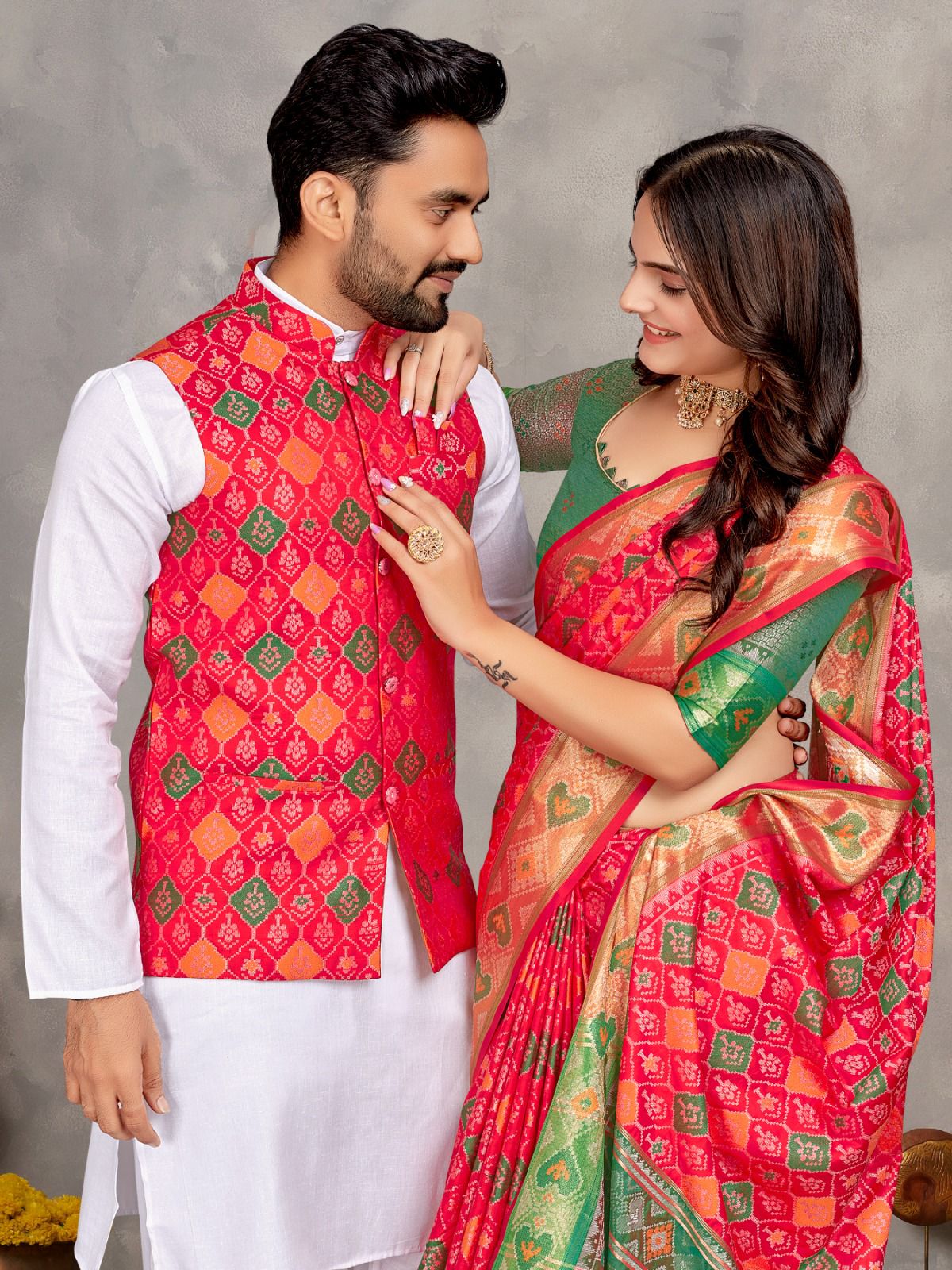 Couples combo saree