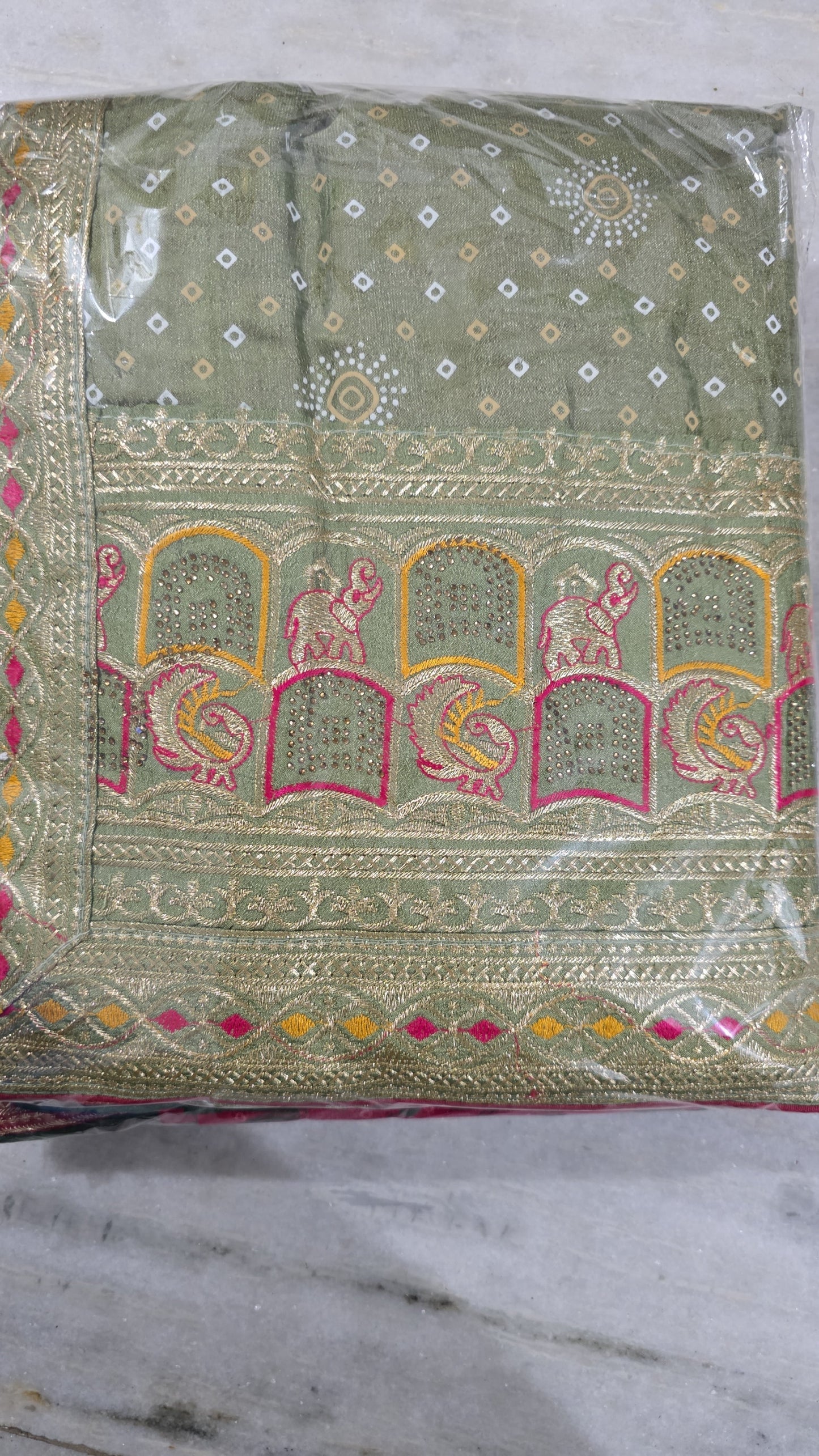 Khaki soft silk saree