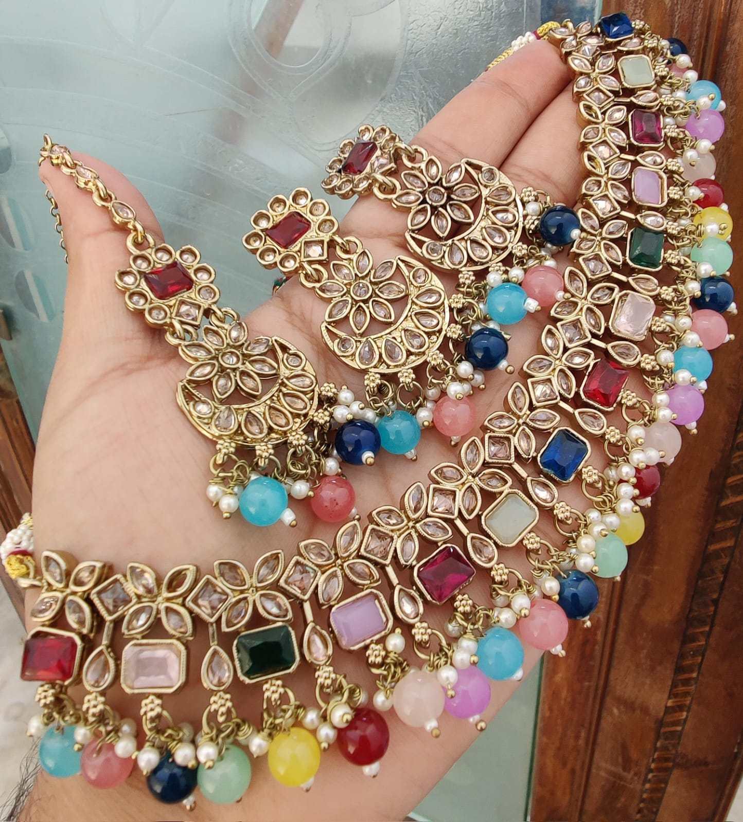 Kundan floral set