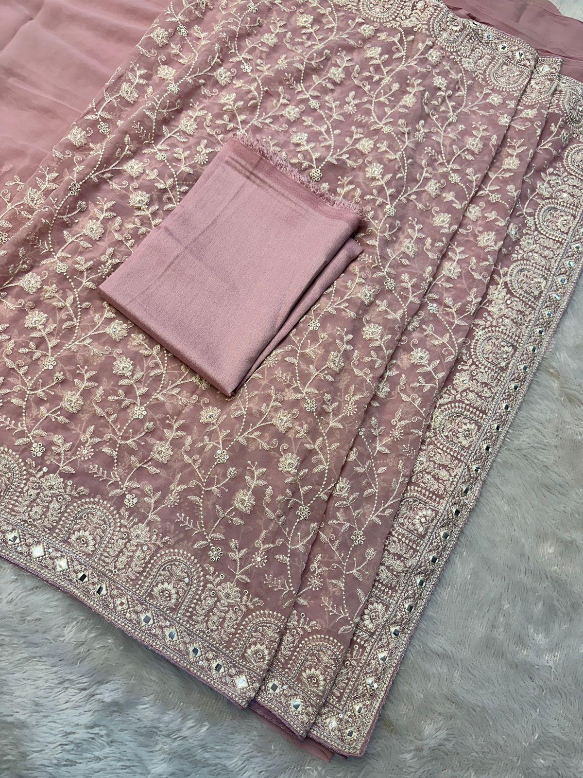 Elegant Faux Georgette Saree Collection for Festive & Party Wear