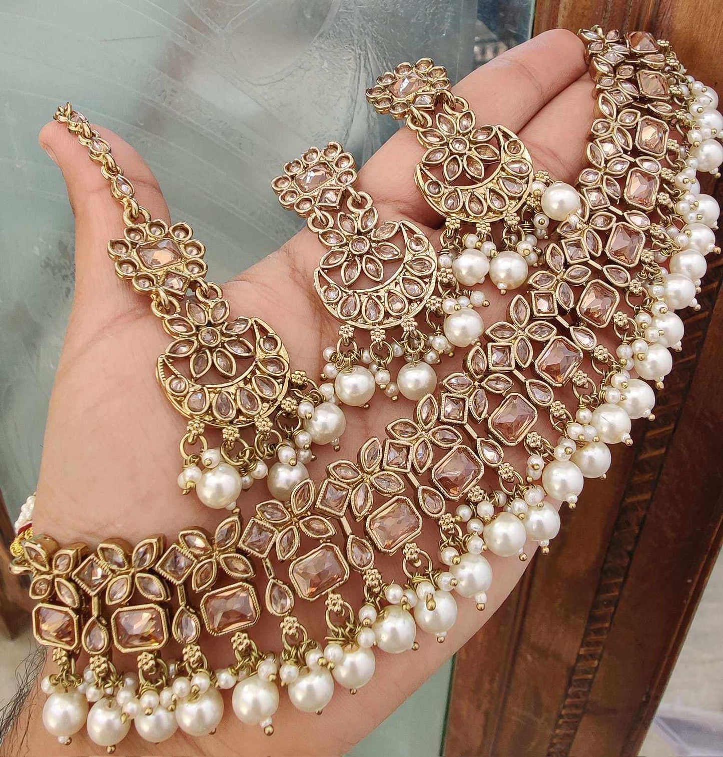 Kundan floral set