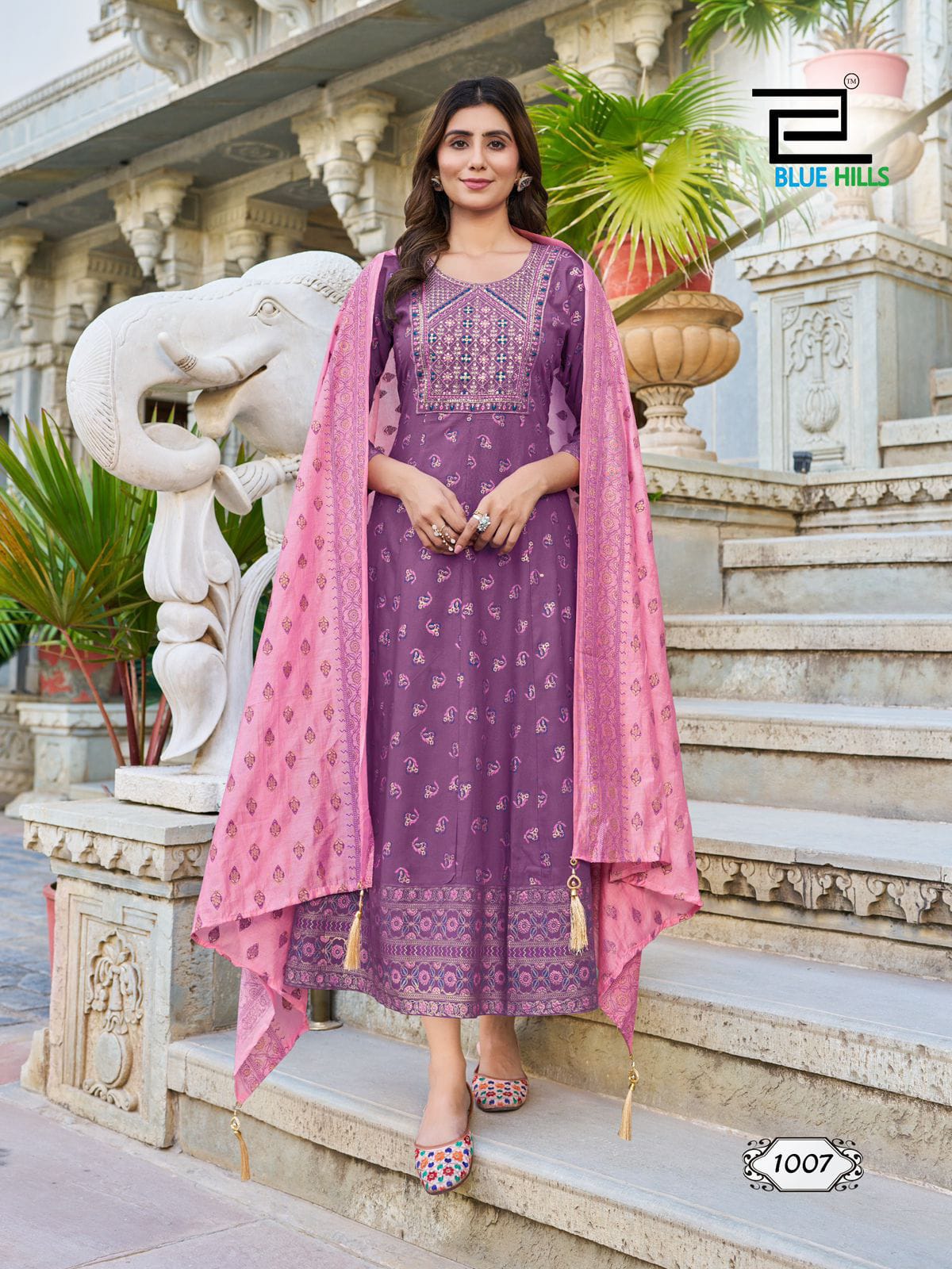 Lilac Kurti & Dupatta set