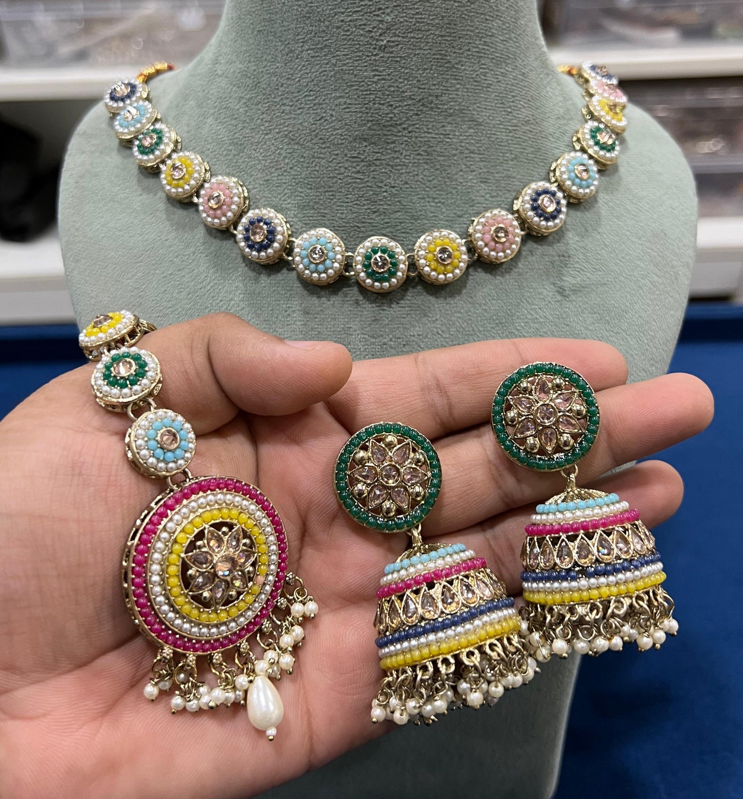 Gold Plated Stones set