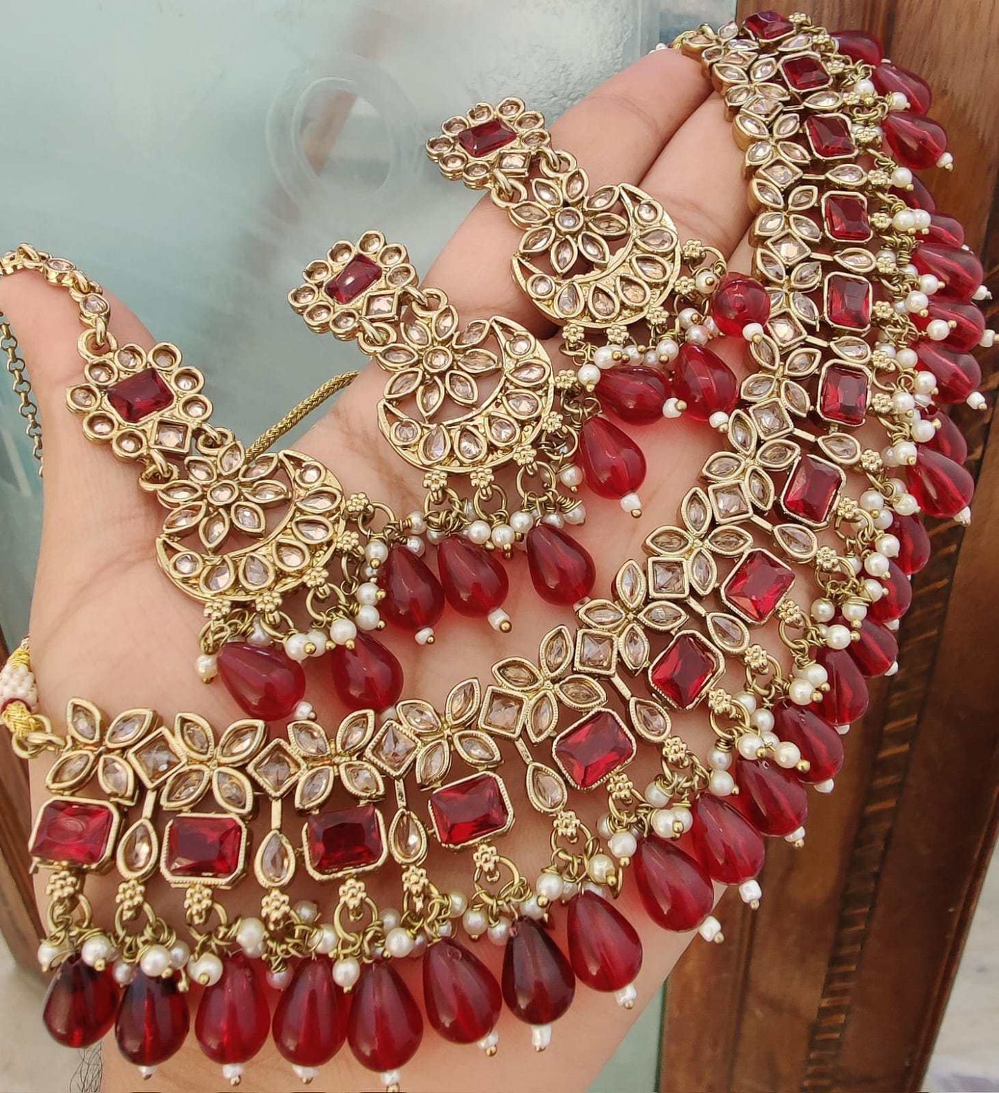 Kundan floral set