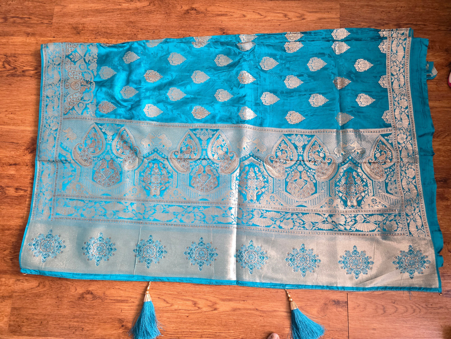 Sky Blue silk saree