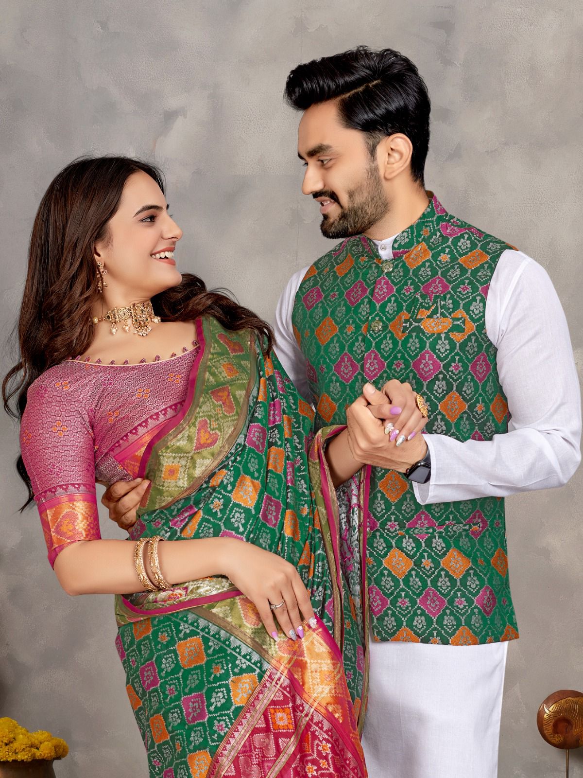 Couples combo saree