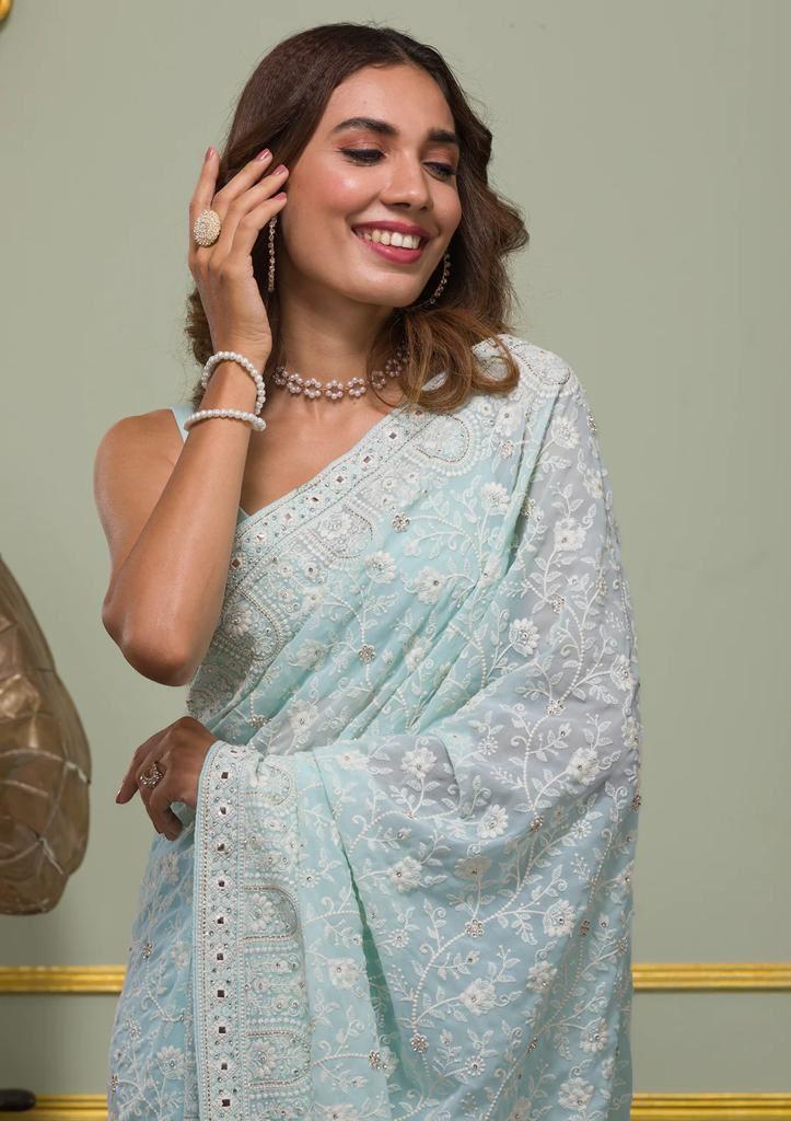 Elegant Faux Georgette Saree Collection for Festive & Party Wear