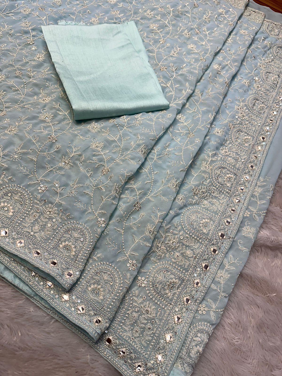 Elegant Faux Georgette Saree Collection for Festive & Party Wear