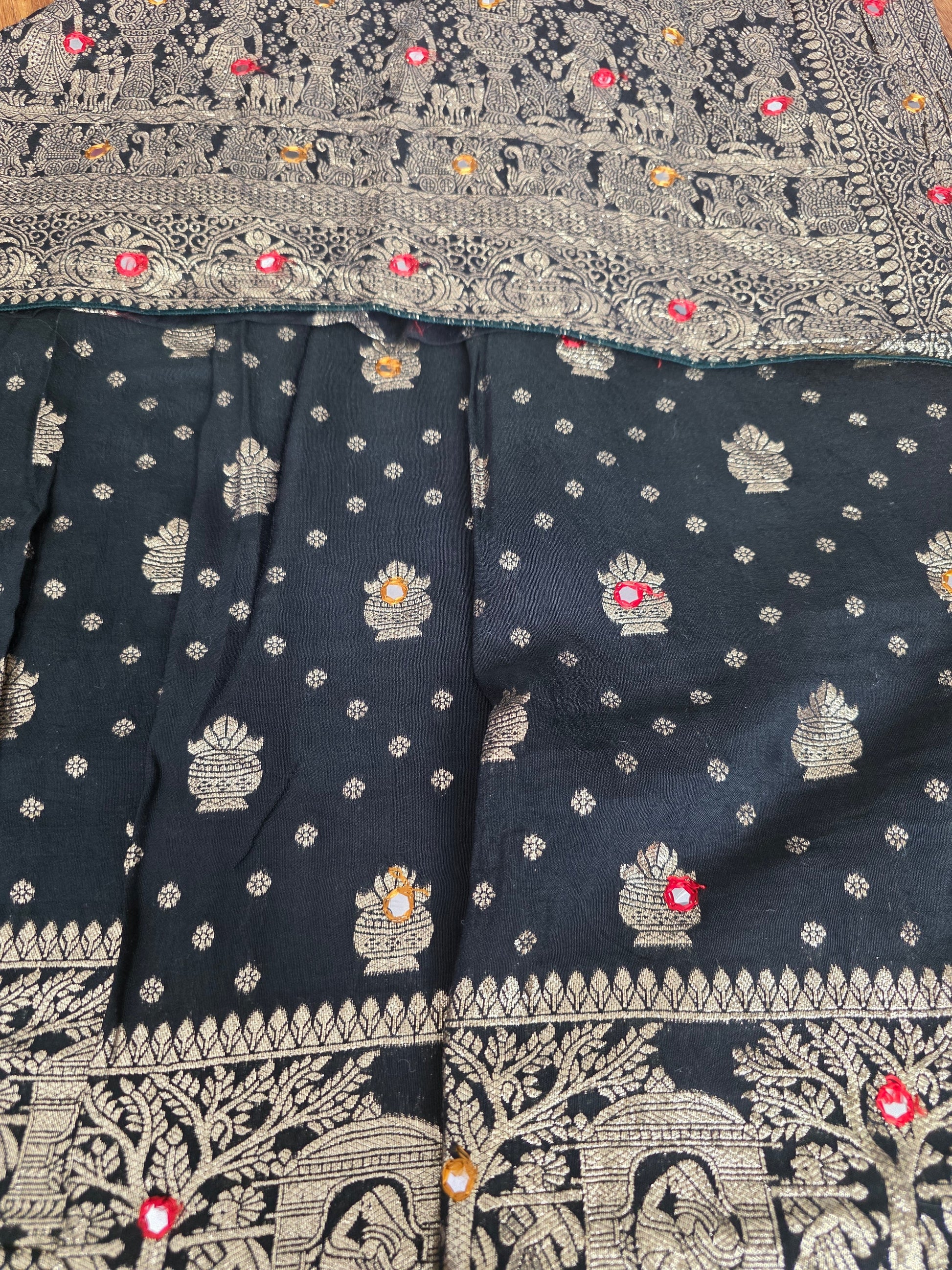 Bottle green chiffon silk saree