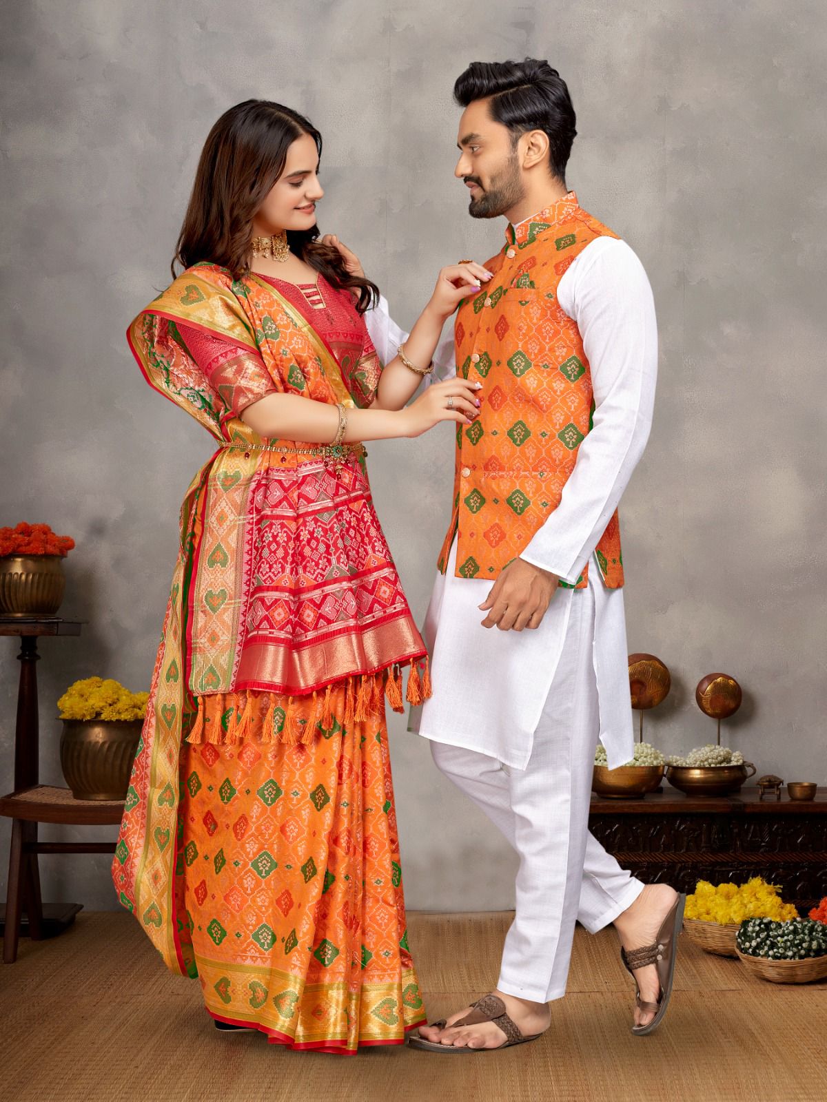 Couples combo saree