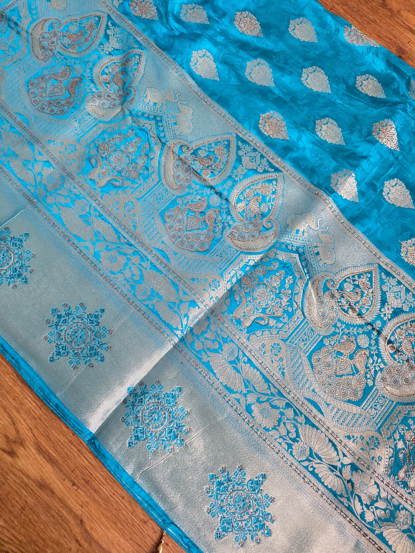 Sky Blue silk saree