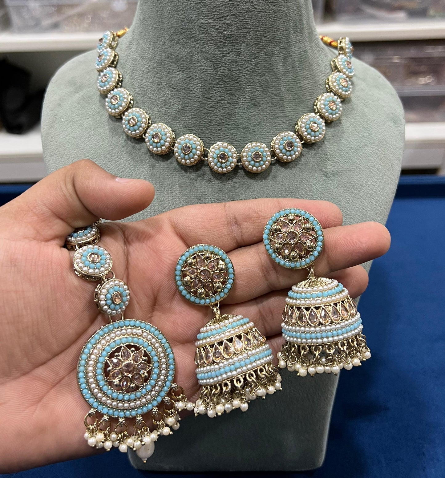 Gold Plated Stones set