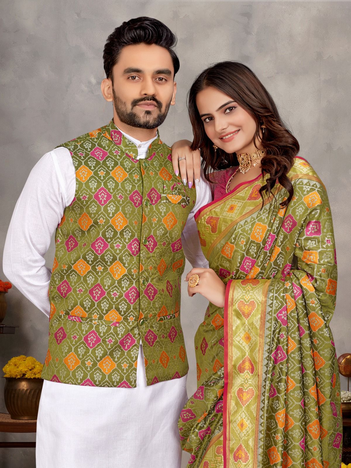Couples combo saree
