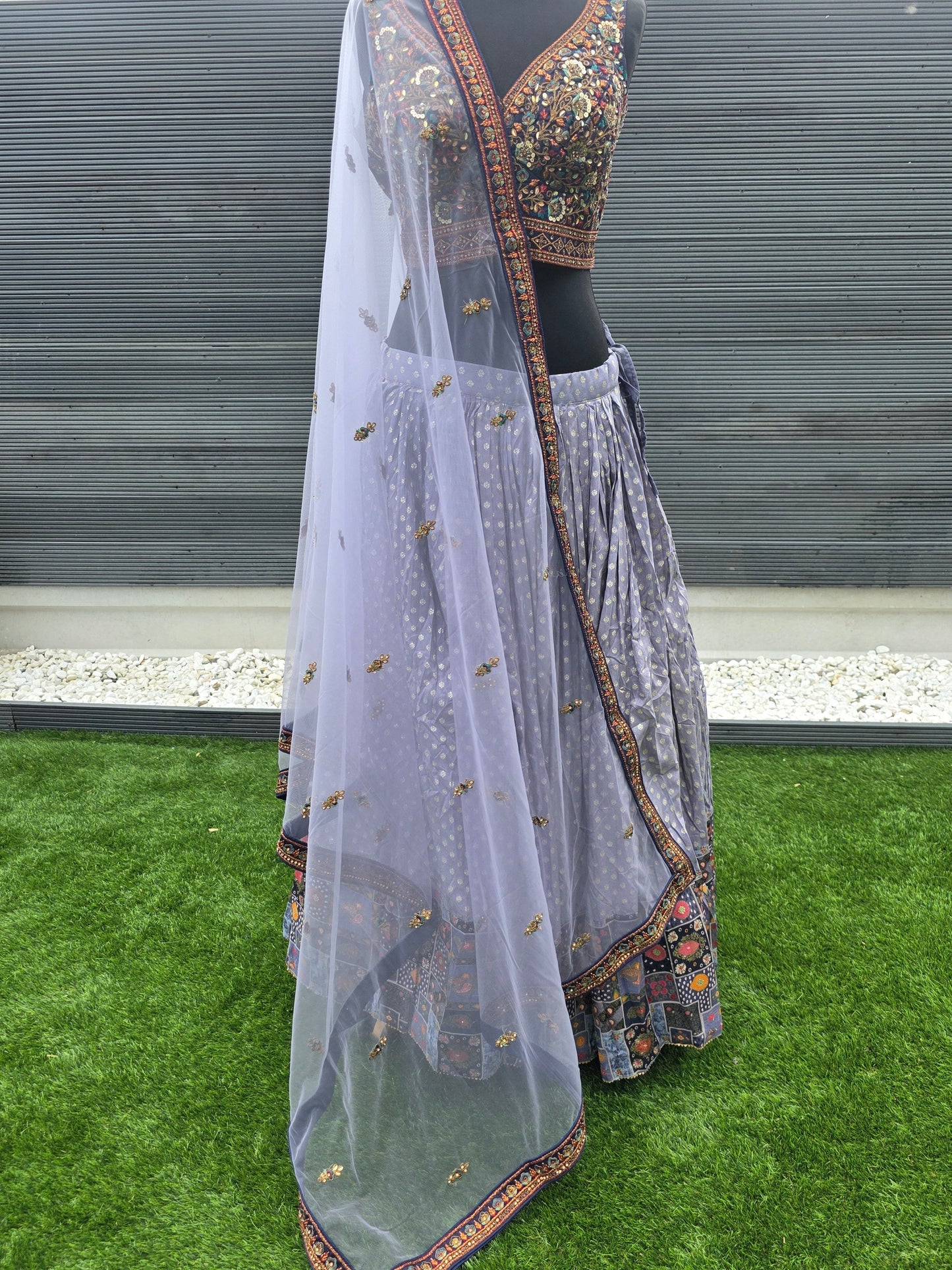 Designer Purple Embroidered Lehenga Set