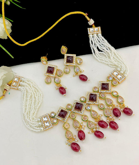 Monalisa Diamond Neaklace With Beautiful Earings