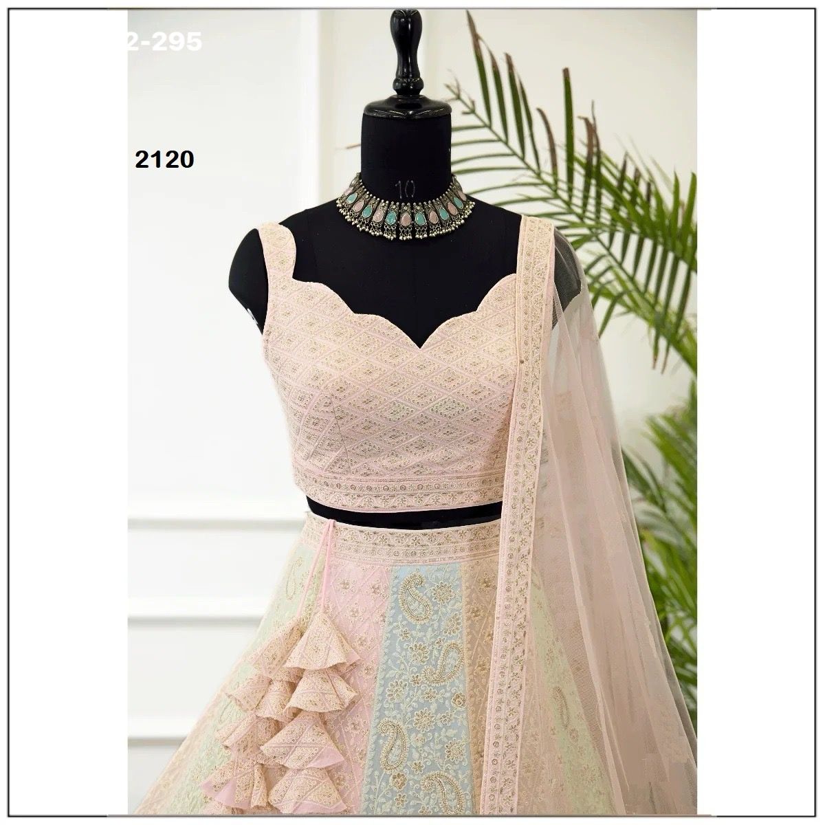 Designer Pastel Lehenga Choli Set Stitched L Size Adjustable to XXL, Embroidered Faux Georgette Lehenga with Net Dupatta, Wedding Party Wear