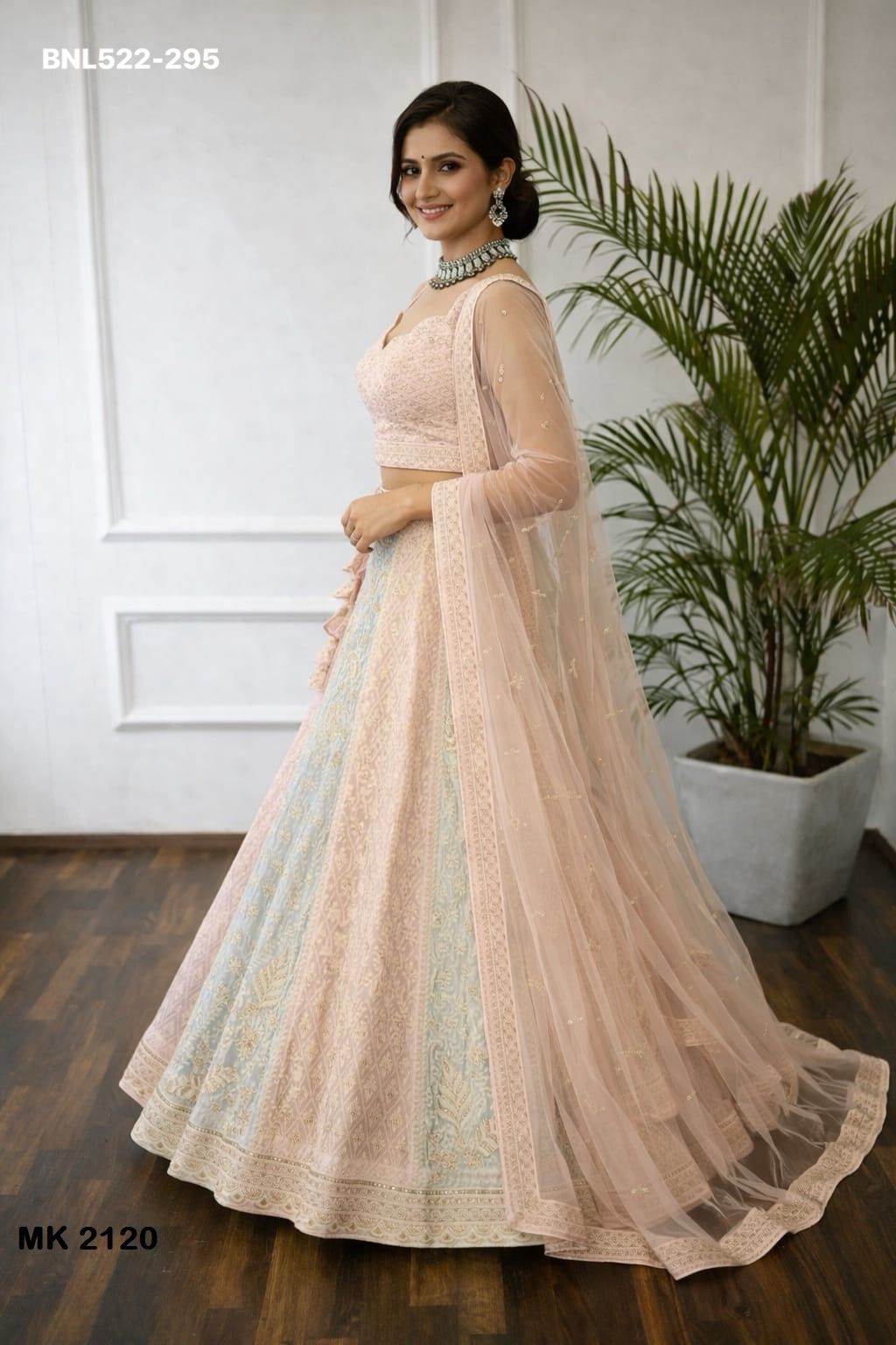 Designer Pastel Lehenga Choli Set Stitched L Size Adjustable to XXL, Embroidered Faux Georgette Lehenga with Net Dupatta, Wedding Party Wear