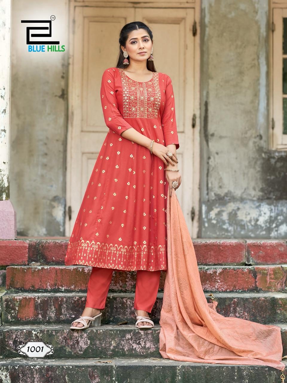 Orange kurti set 