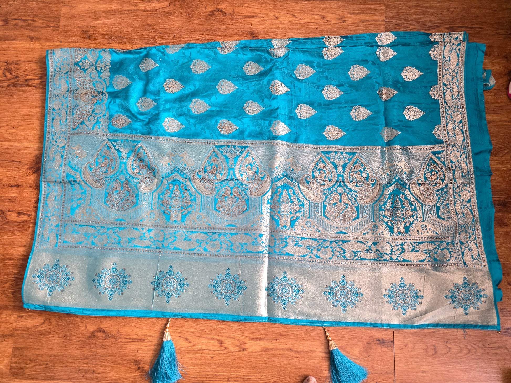 Sky Blue silk saree 