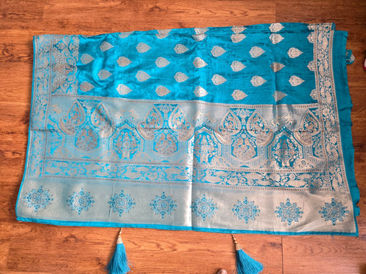 Sky Blue silk saree 