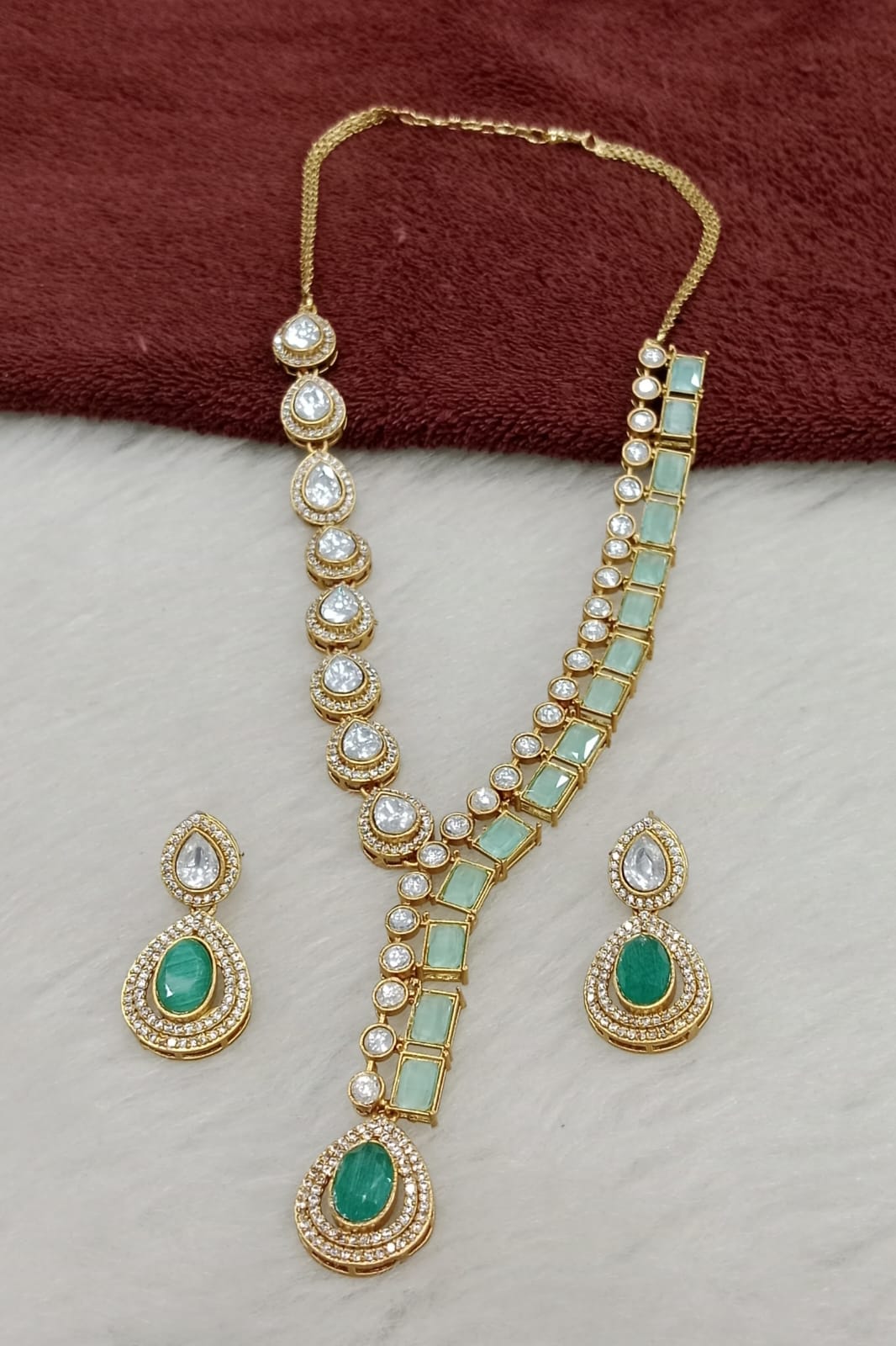 Gold Plated Kundan Necklace Set with Earrings | Statement Indian Bridal Jewellery | Ethnic Wedding Party Necklace | Pakistani Jewellery Set