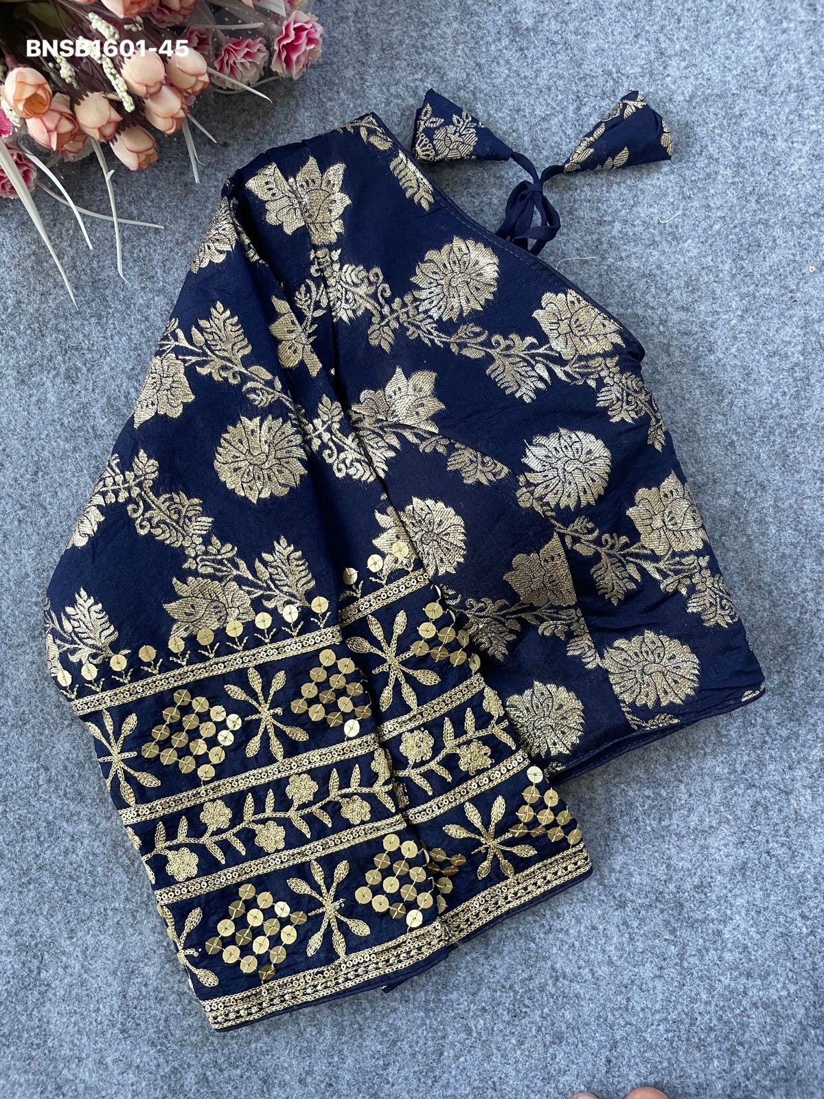 Premium Pure Dola Silk Readymade Saree Blouse with Embroidered Full Sleeves | Designer Party Wear Blouse | Plus Size 38-40 Inch