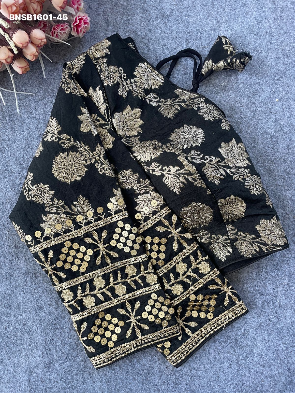 Premium Pure Dola Silk Readymade Saree Blouse with Embroidered Full Sleeves | Designer Party Wear Blouse | Plus Size 38-40 Inch